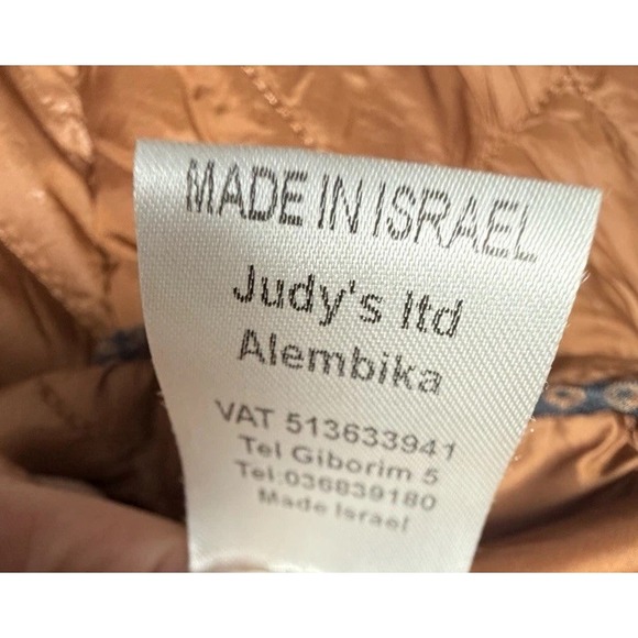 Alembika Medium Quilted Asymmetrical Snap Jacket Copper Brown Short Boxy Israel - Picture 13 of 15